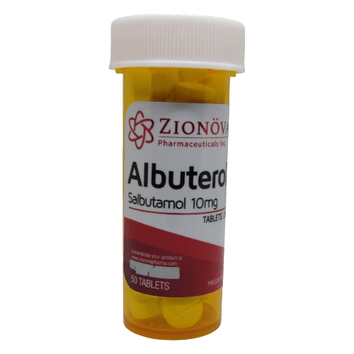 Zionova Albuterol 10mg tablets, bottle of 50.