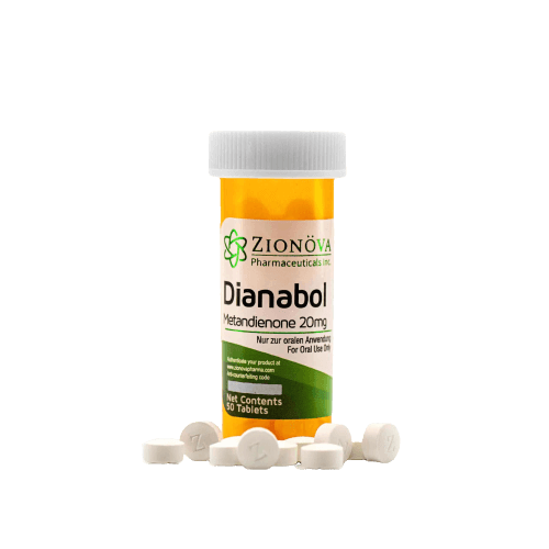 Bottle of Dianabol oral tablets, 20mg.