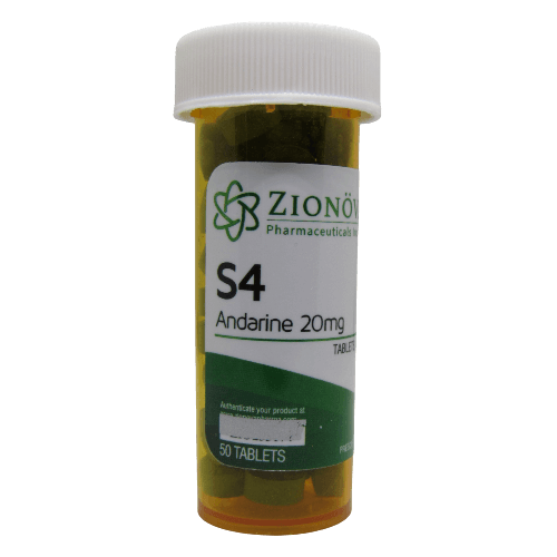 Zionova S4 Andarine SARM tablets bottle, 50 count.