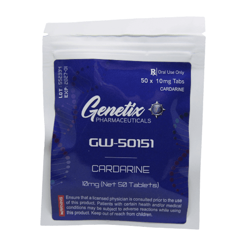 Genetix Pharma GW-501516 Cardarine Tablets 10mg 50-Count packaging.