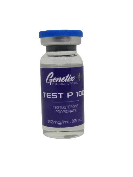 Testosterone Propionate 100mg/ml vial from Genetix Pharma.