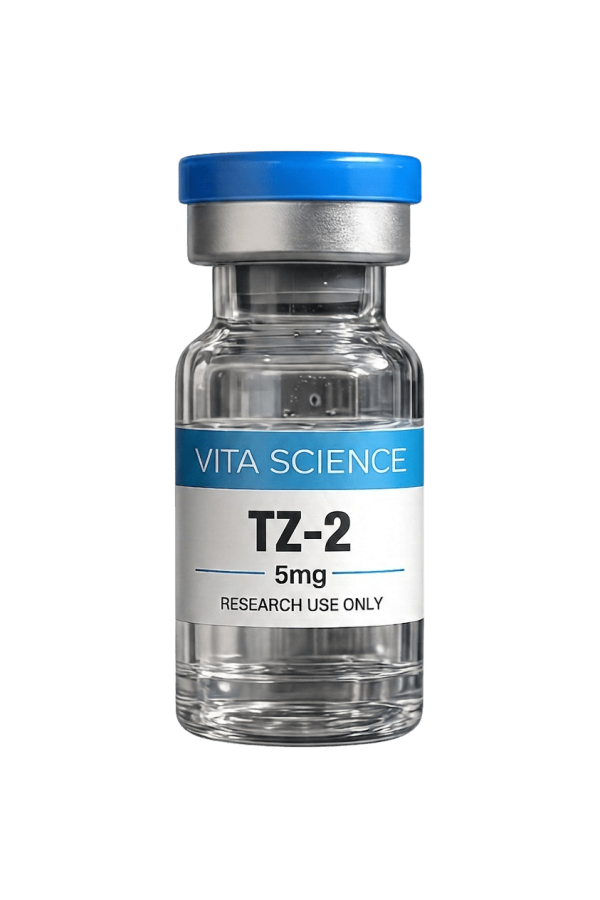 TZ-2 5mg research peptide vial with lyophilized powder