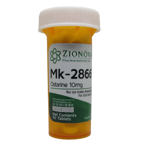 Zionova MK-2866 Ostarine SARM tablets bottle.
