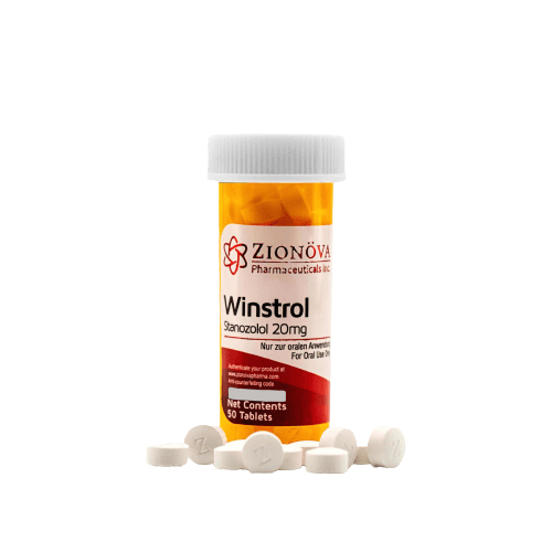 Bottle of Zionova Winstrol oral tablets