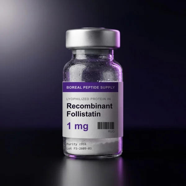 Recombinant Follistatin Protein, 1 mg lyophilized protein in a sealed glass vial, ≥95% (SDS-PAGE) purity.