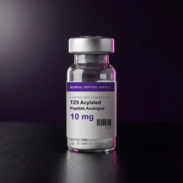 TZ5 Acylated Peptide Analogue, 10 mg lyophilized powder in a sealed 3 mL glass vial, ≥99% (HPLC) purity.